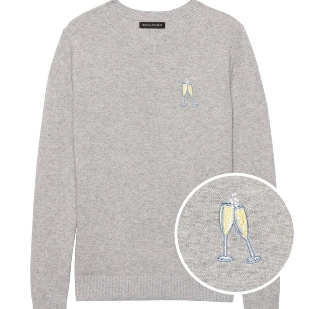 Banana republic merino wool/cashmere champagne sweater